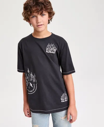 Levi's Kids' Boys' 8-20 On Fire Graphic Print T-shirt In Black