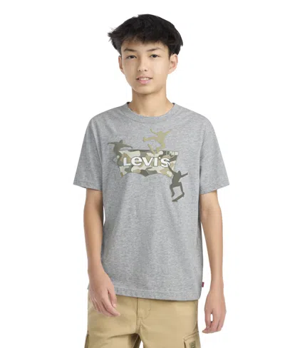 Levi's Kids' Boys' 8-20 Skate Camo Batwing Short-sleeve T-shirt In Gray