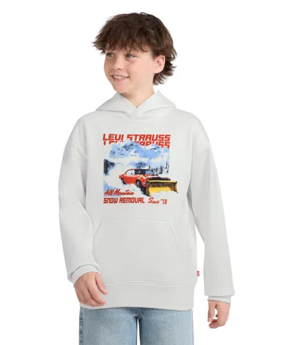 Levi's Kids' Boys' 8-20 Snow Plow Long-sleeve Kangaroo-pocket Hoodie In Gray