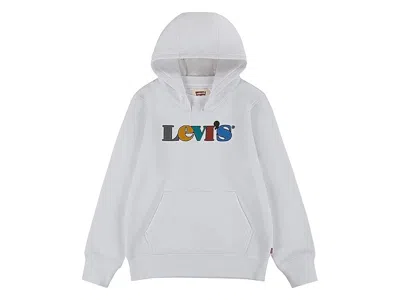 Levi's Kids' Boys  Hoodie White Graphic Cotton Blend Long Sleeve Pullover Gbo186