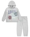 Levi's Boys Toddler 2t-4t 2 Piece Long Sleeves Hoodie And Joggers Set In Gray