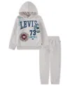 Levi's Boys Toddler 2t-4t 2 Piece Long Sleeves Hoodie And Joggers Set In Gray