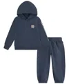 Levi's Boys Toddler 2t-4t 2 Piece Patch Long Sleeves Hoodie And Joggers Set In Blue