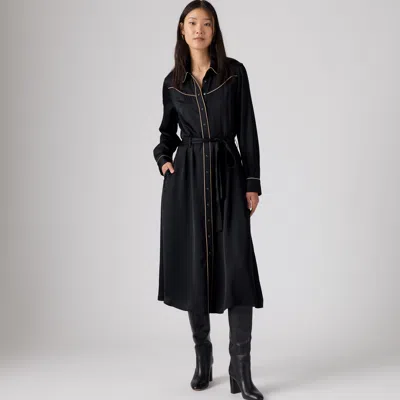 Levi's Bradie Satin Dress In Black