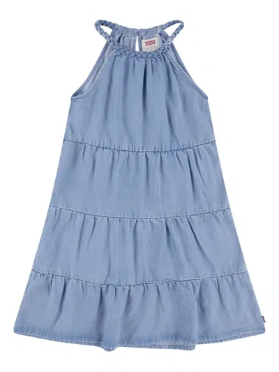 Levi's Kids' Braided-strap Chambray Dress In Blue