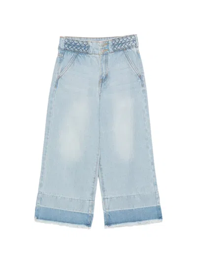 Levi's Kids' Braided-waistband Frayed Jeans In Blue