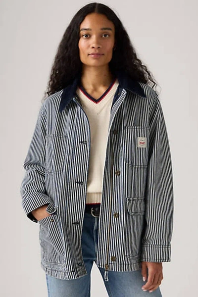 Levi's Bree Barn Striped Jacket In White