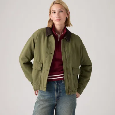 Levi's Bree Cropped Chore Jacket In Green