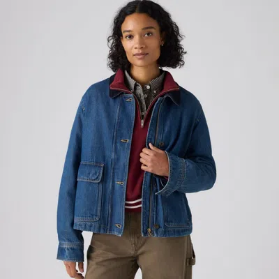 Levi's Bree Cropped Chore Jacket In Blue