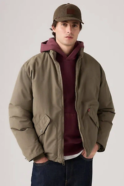 Levi's Briggs Short Puffer Jacket In Brown