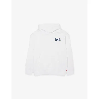 Levi's Kids' Classic Clean Logo-print Cotton-jersey Hoody 4-8 In White