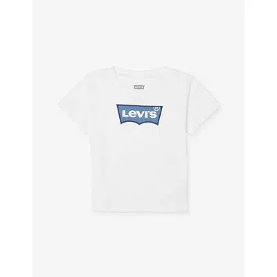 Levi's Babies' Bright White Logo-patch Cotton-jersey T-shirt 6-36