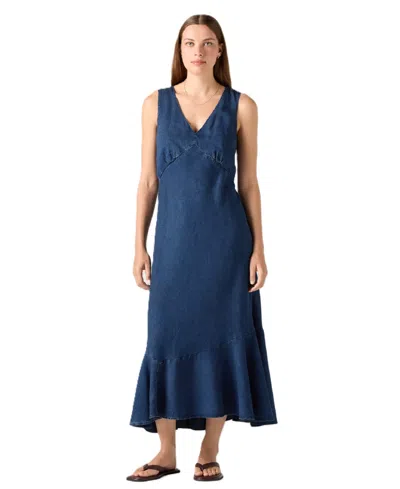 Levi's Brita V-neck Sleeveless Slip Dress In Blue