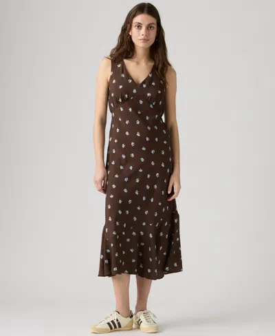 Levi's Brita V-neck Sleeveless Slip Dress In Multi