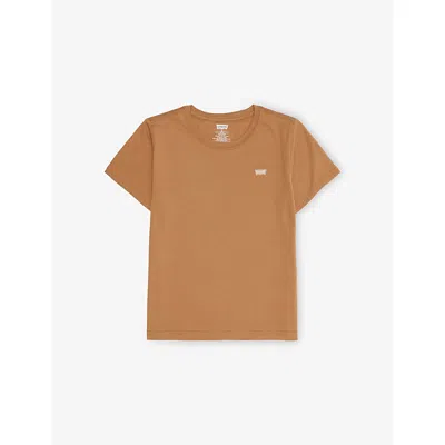 Levi's Kids' Brown Crewneck Logo-patch Cotton T-shirt 4-