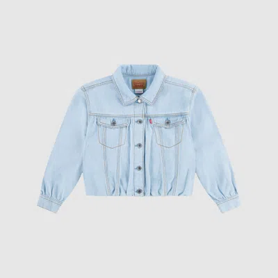 Levi's Bubble Denim Trucker Jacket Little Girls 4-6 6x In Blue