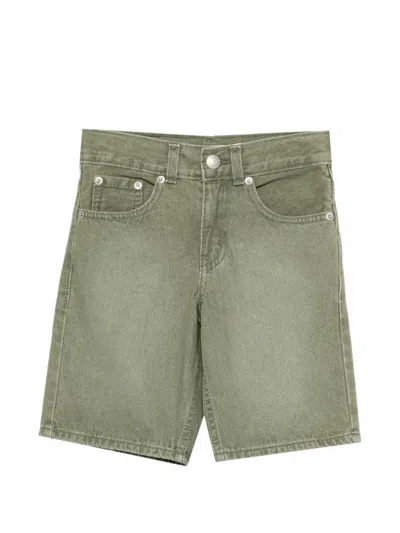 Levi's Kids' Button Denim Shorts In Green