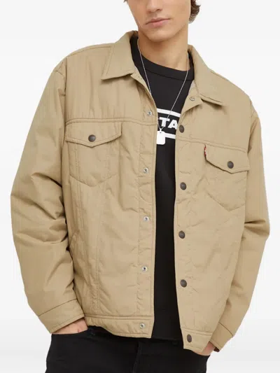 Levi's Button-down Quilted Jacket In Brown