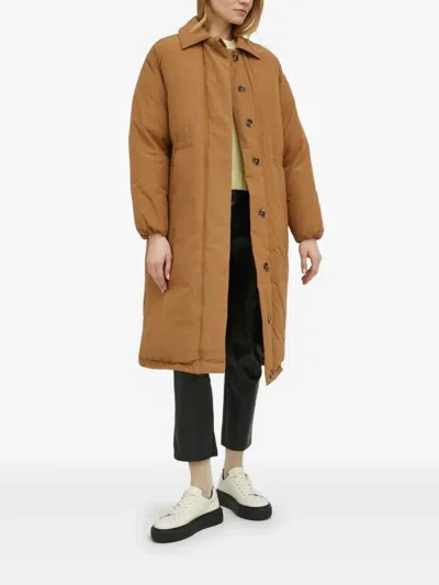 Levi's Button-fastening Puffer Trench Coat In Brown