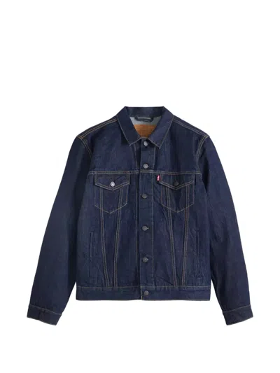 Levi's Button Flap Patch Pockets Jacket In Blue