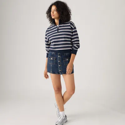 Levi's Button Front Skirt In Blue