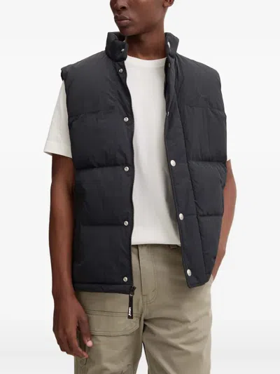 Levi's Buttoned Padded Gilet In Black