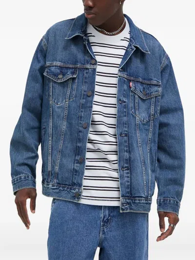 Levi's Buttoned Pocket Jacket In Blue