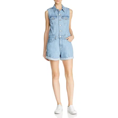 Levi's California Juniors Marian Womens Denim Contrast Romper In Blue