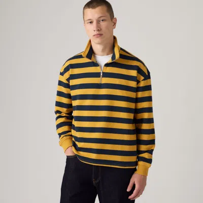 Levi's Cameron Quarter Zip Sweatshirt In Multi Colour / Pollard Stripe Navy Blazer