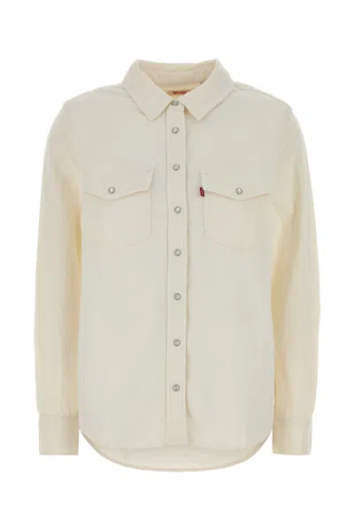 Levi's Ivory Lyocell Blend Iconic Western Shirt In Neutral
