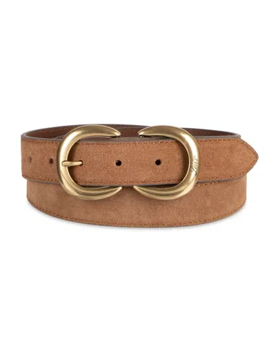 Levi's Casual Double Buckle Suede Leather Belt In Brown Suede