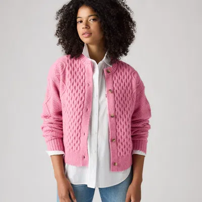 Levi's Charlotte Crewneck Cardigan In Pink
