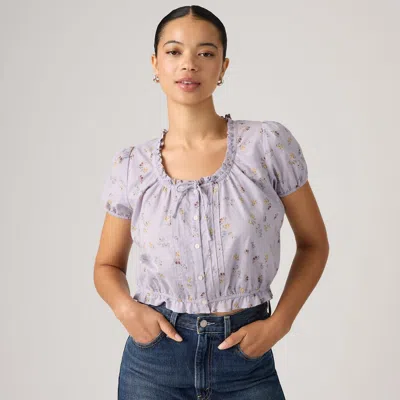 Levi's Chiara Short-sleeve Blouse In Blue