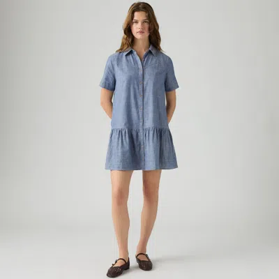 Levi's Cielle Short-sleeve Mini Dress In Blue