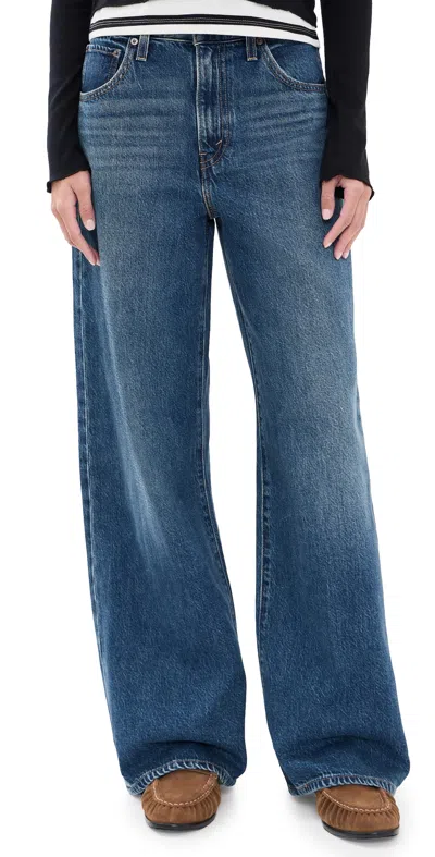 Levi's Cinch Wide Leg Jeans Pass The Parcel In Blue