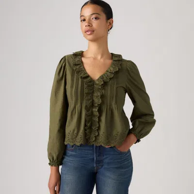 Levi's Claire Long-sleeve Blouse In Animal Print