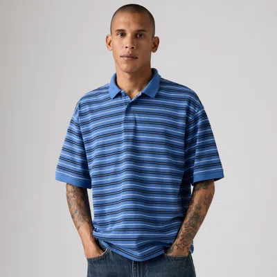 Levi's Classic Boxy Polo In Hadley Stripe Delft