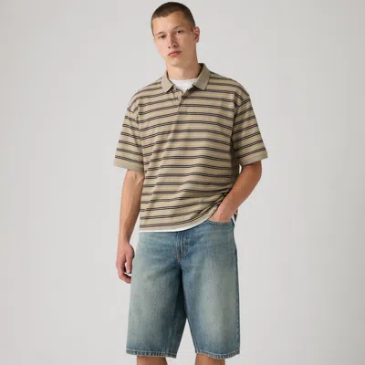 Levi's Classic Boxy Polo In Hadley Stripe Vintage Khaki