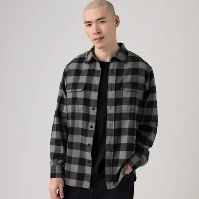 Levi's Classic Relaxed Flannel Worker In Orange