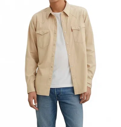 Levi's Classic Western Long Sleeve Snap Shirt In Safari In Brown