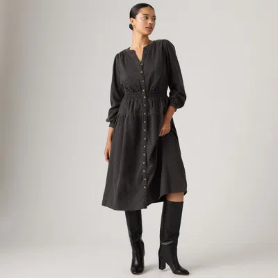 Levi's Clementine 3/4 Sleeve Midi Dress In Black