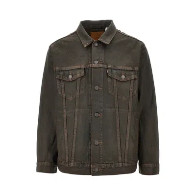 Levi's Coated Denim Relaxed Fit Jacket In Brown
