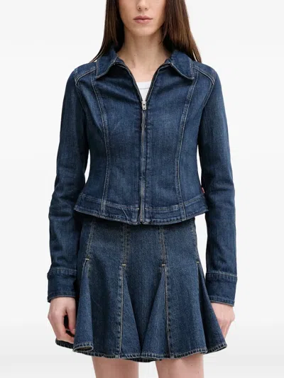 Levi's Collared Zip Jacket In Blue