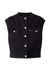 Levi's Collarless Buttoned Vest In Black