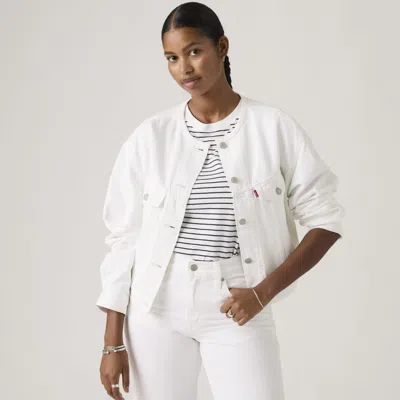 Levi's Collarless Shrunken '90s Trucker Jacket In White