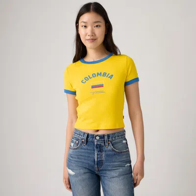 Levi's Colombia Mini Ringer Tee T-shirt In Yellow