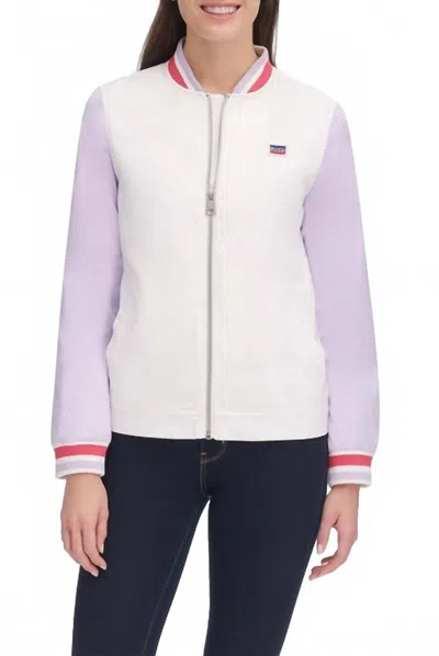 Levi's Color Block Poly Satin Retro Bomber Jacket In Multicolor In Purple