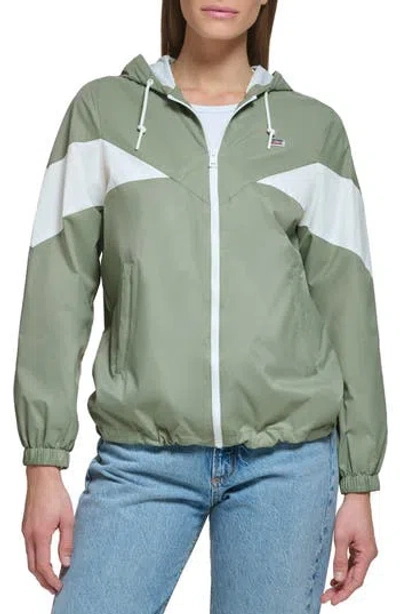 Levi's® Colorblock Hooded Jacket In Sea Green