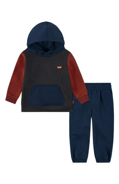 Levi's® Babies'  Colorblock Pullover Hoodie & Joggers Set In Gray