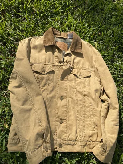 Pre-owned Levi's Corduroy Denim Jacket In Sand